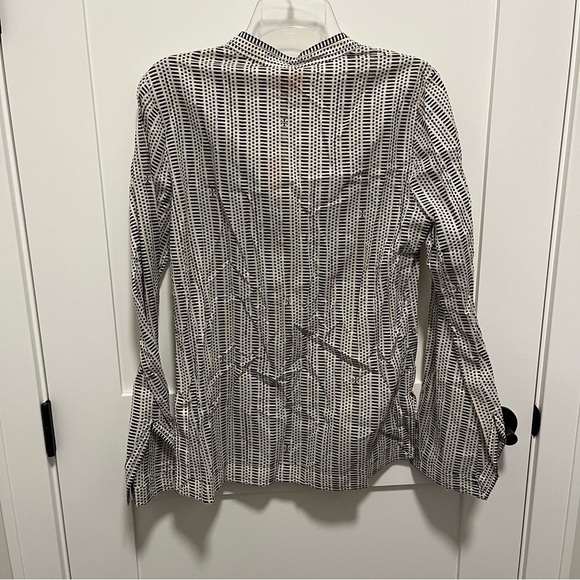 NWT Tory Burch Size 10 Stephanie Long Sleeve Tunic Cotton Blouse Khaki - Picture 3 of 8